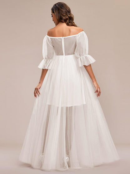 ever CELIA|Sheer Off-Shoulder Double Skirt Maxi Maternity Dress