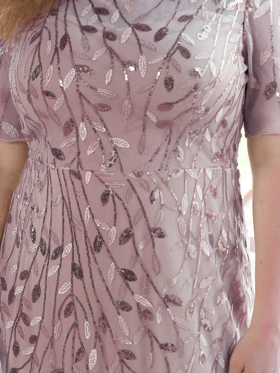 pretty JADEN|Floral Sequin Print Plus Size Mermaid Tulle Evening Dress