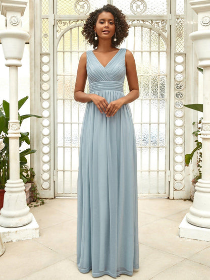 ever STERLING|Double V Neck Floor Length Sparkly Evening Dresses for Party