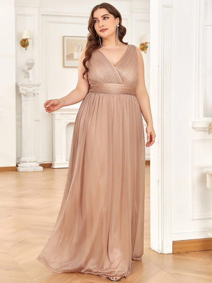 ever STERLING|Double V Neck Floor Length Sparkly Evening Dresses for Party