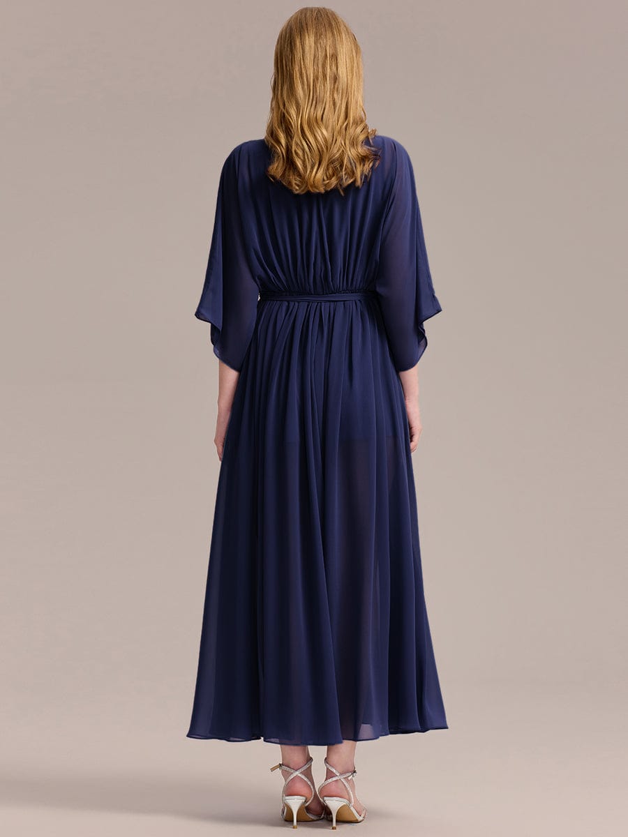 ever ELINA|Slit Chiffon Tie-Front Formal Dress