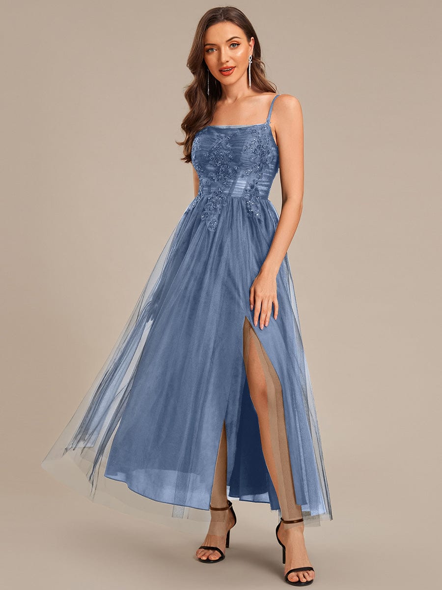 ever MARISOL|Applique Mesh Sleeveless Evening Dress