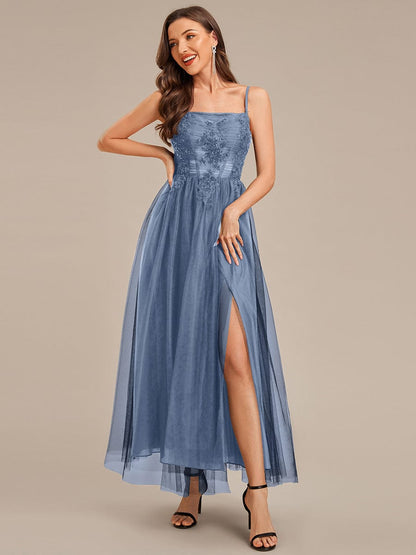 ever MARISOL|Applique Mesh Sleeveless Evening Dress