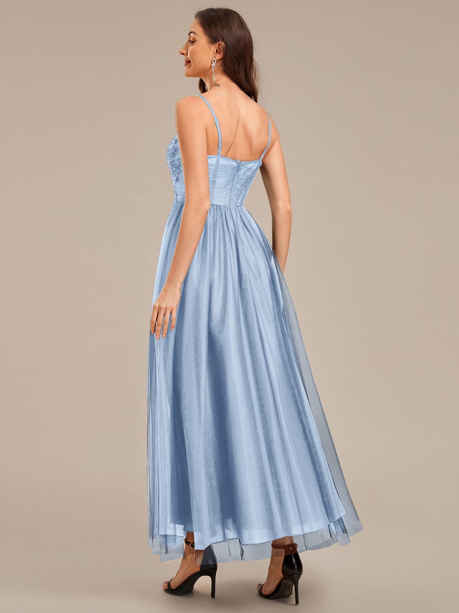 ever MARISOL|Applique Mesh Sleeveless Evening Dress