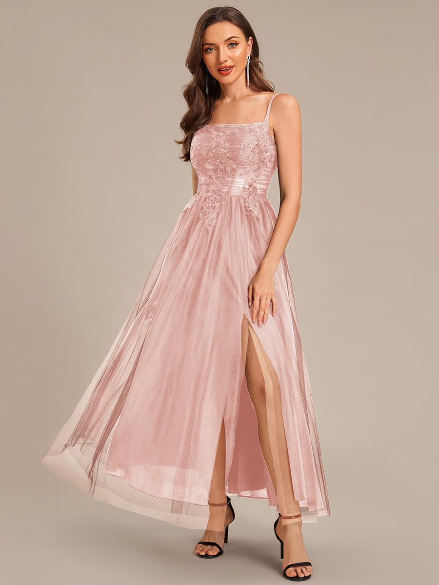 ever MARISOL|Applique Mesh Sleeveless Evening Dress