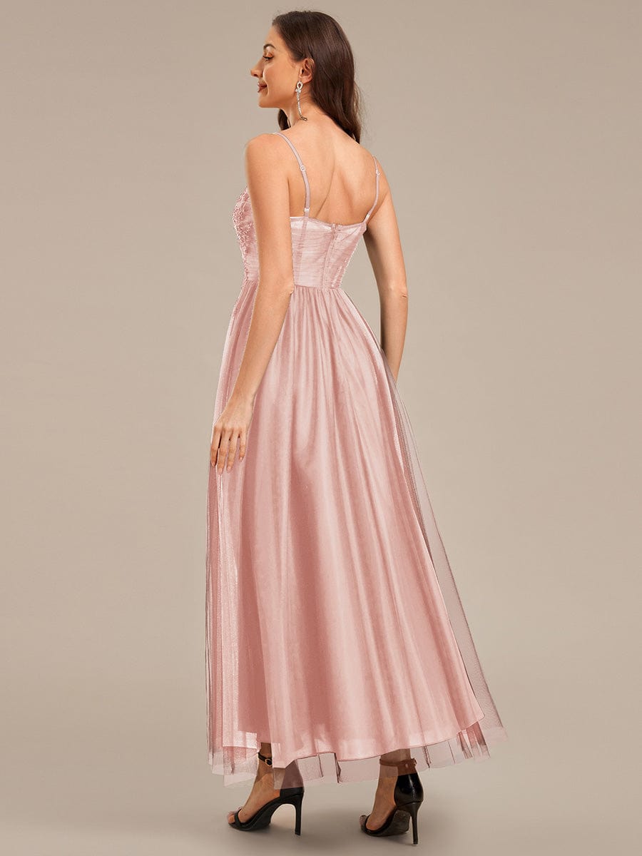 ever MARISOL|Applique Mesh Sleeveless Evening Dress