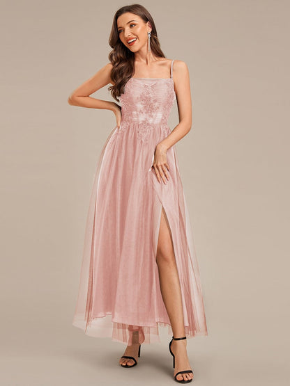 ever MARISOL|Applique Mesh Sleeveless Evening Dress