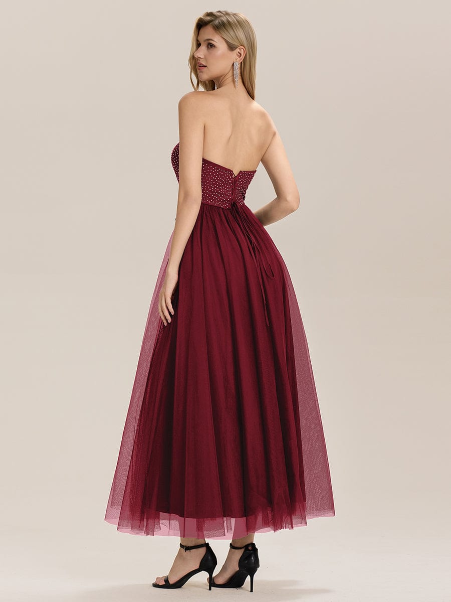 ever MELIORA|Strapless Tulle Embellished Formal Evening Dress