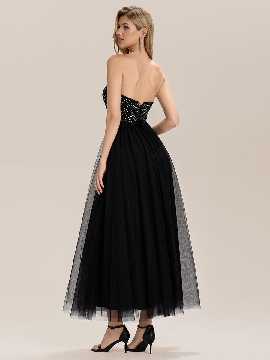 ever MELIORA|Strapless Tulle Embellished Formal Evening Dress
