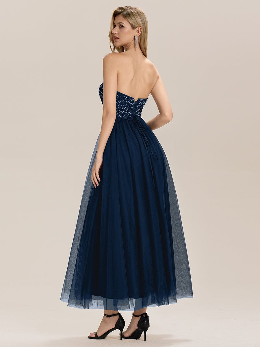 ever MELIORA|Strapless Tulle Embellished Formal Evening Dress