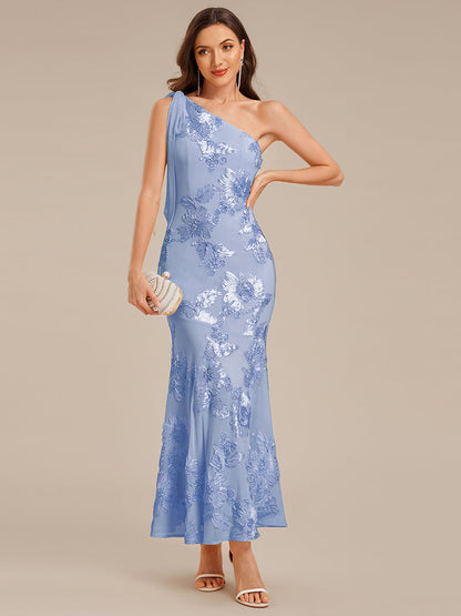 ever ARCELIA|Flowing Ribbon Mesh Mermaid Formal Dress