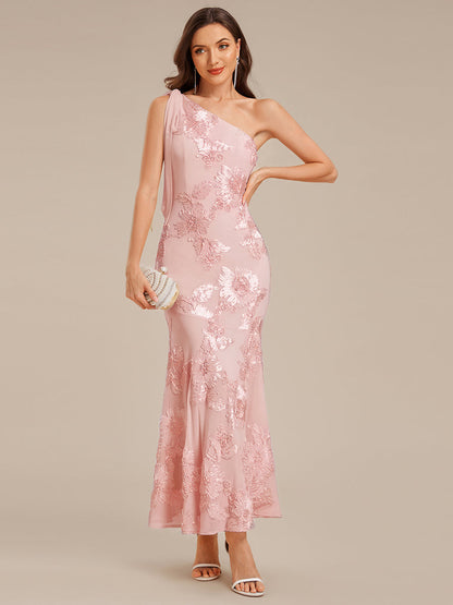 ever ARCELIA|Flowing Ribbon Mesh Mermaid Formal Dress