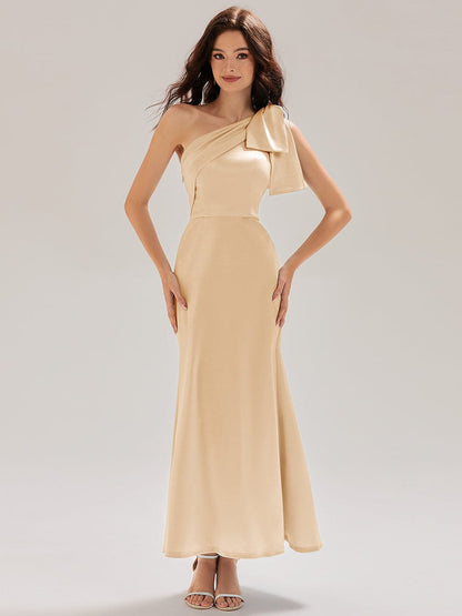 ever ROSIE|One Shoulder Satin Mermaid Dress