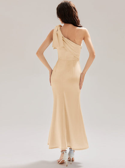 ever ROSIE|One Shoulder Satin Mermaid Dress