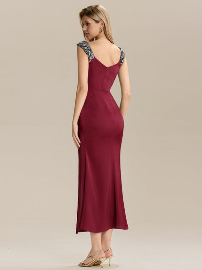 ever CORALINE|Satin High Slit Formal Maxi Dress