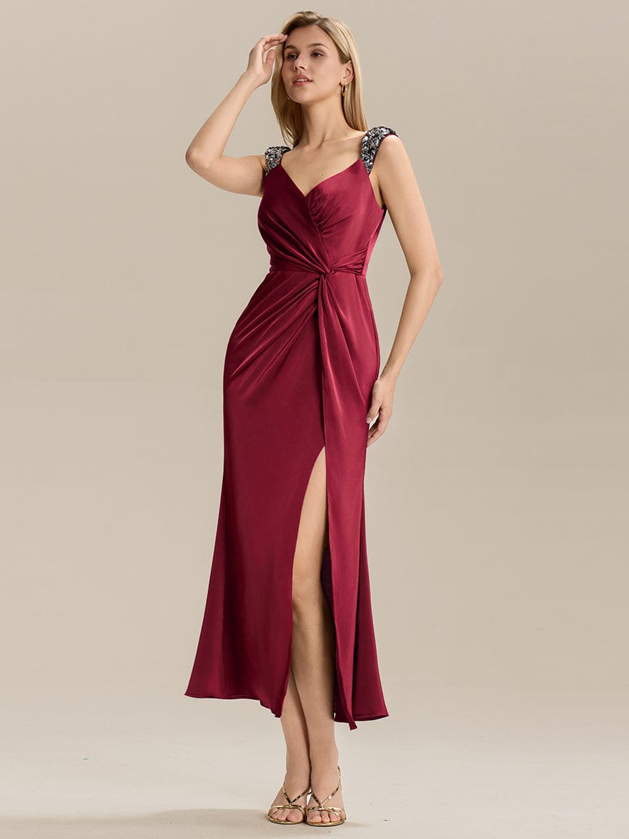 ever CORALINE|Satin High Slit Formal Maxi Dress