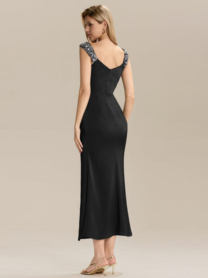 ever CORALINE|Satin High Slit Formal Maxi Dress