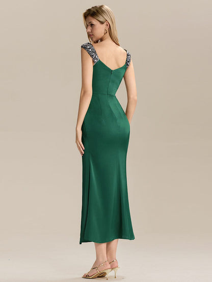 ever CORALINE|Satin High Slit Formal Maxi Dress