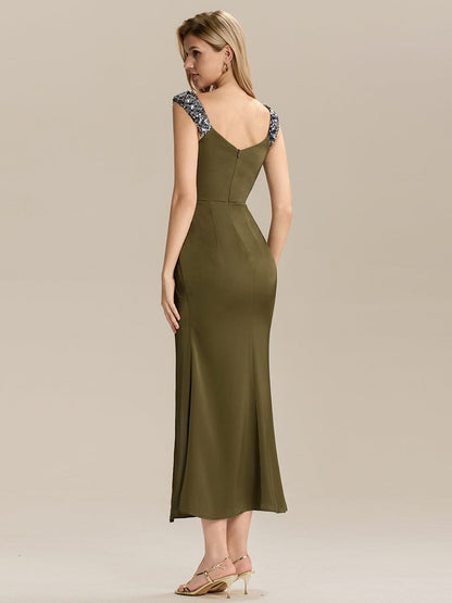 ever CORALINE|Satin High Slit Formal Maxi Dress
