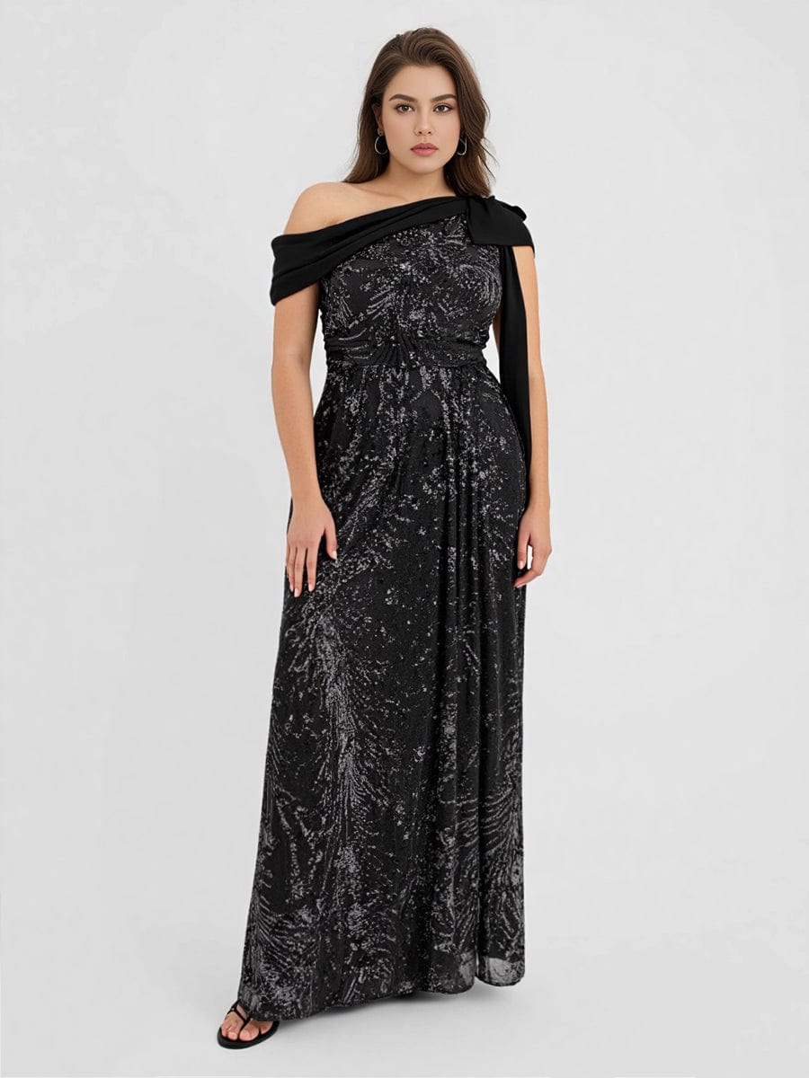 ever BELLAMY|Bow Detail Sequin Drop Shoulder Sleeve Dress