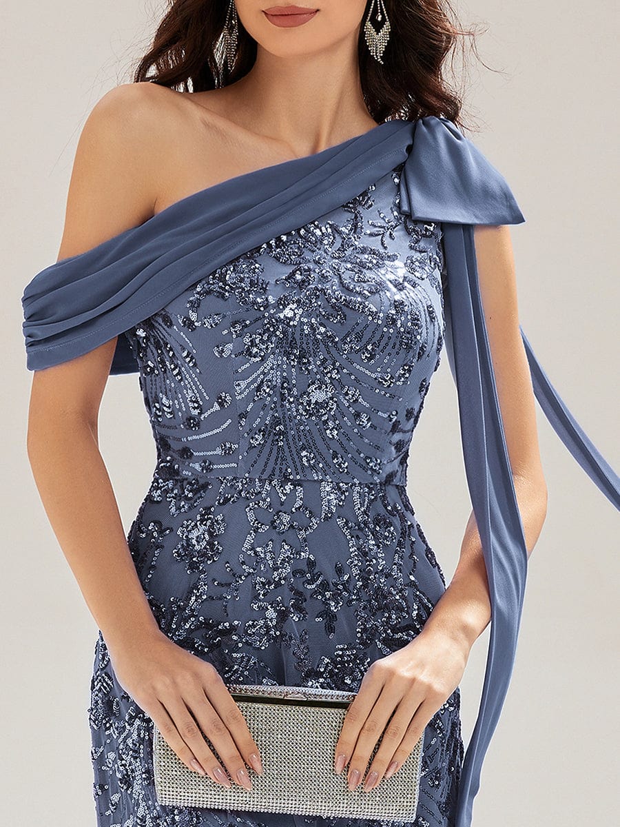 ever BELLAMY|Bow Detail Sequin Drop Shoulder Sleeve Dress