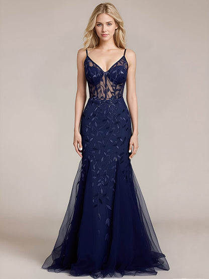 ever MOONLIT|Back-Tie Sequin Mermaid Formal Dress