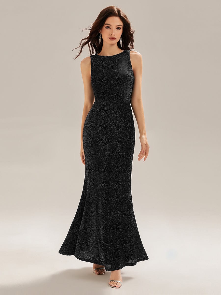 ever VANYA|Backless Glitter Mermaid Maxi Dress