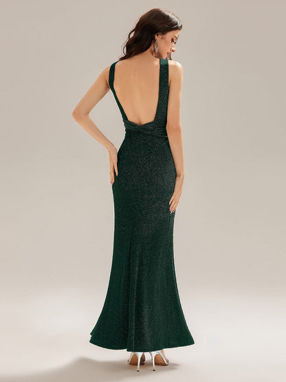 ever VANYA|Backless Glitter Mermaid Maxi Dress