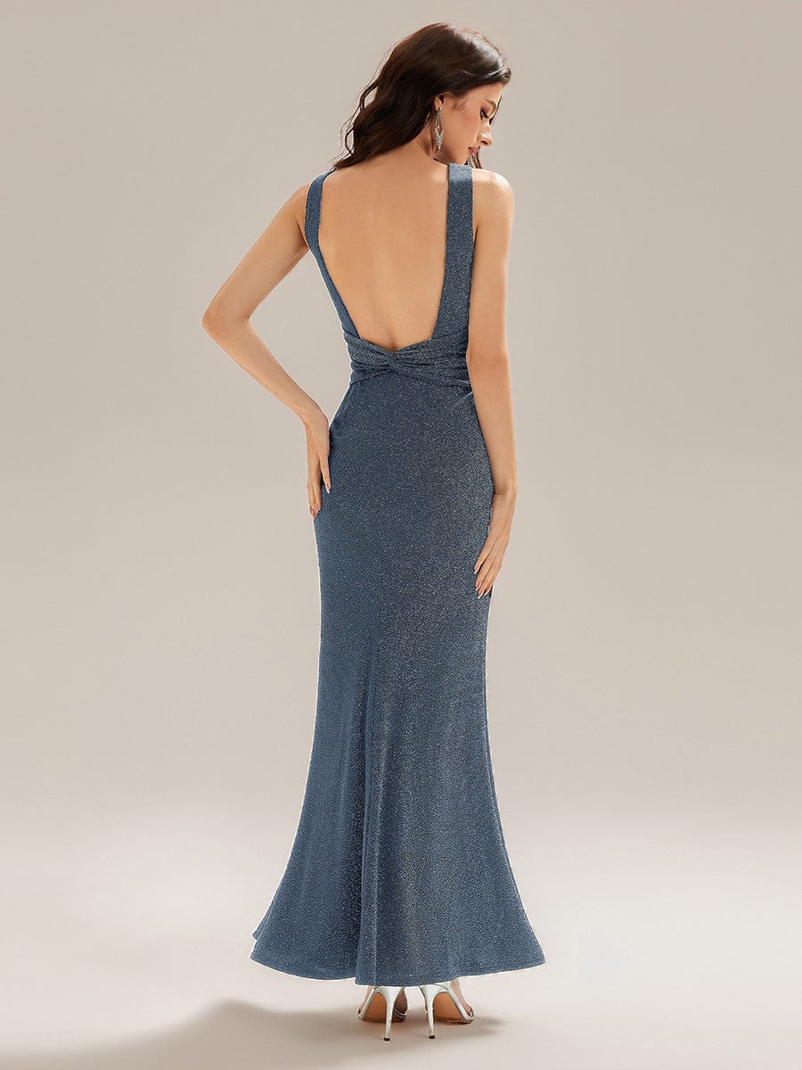 ever VANYA|Backless Glitter Mermaid Maxi Dress