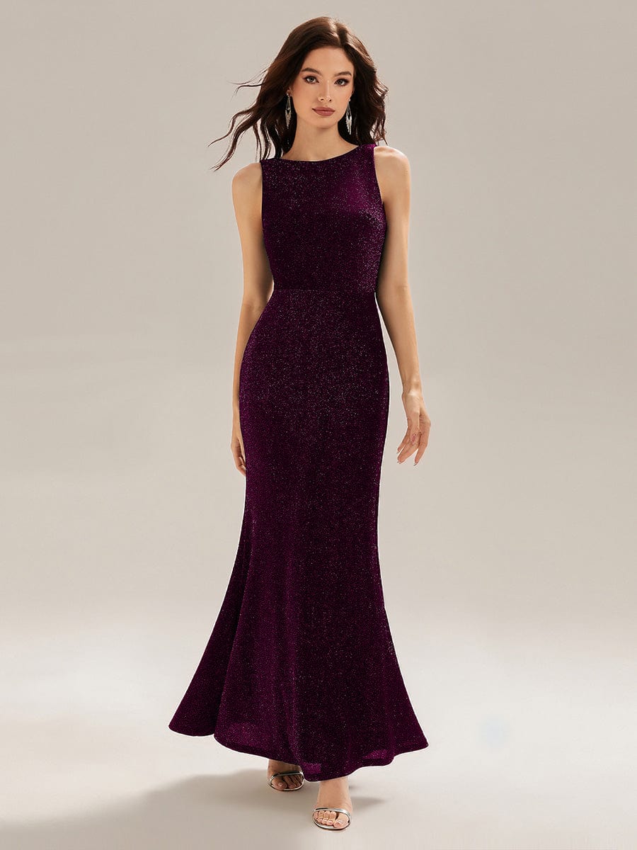 ever VANYA|Backless Glitter Mermaid Maxi Dress