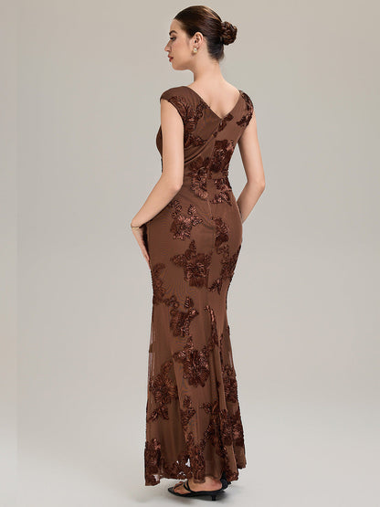 Jacquard bodycon Mermaid Evening Dress