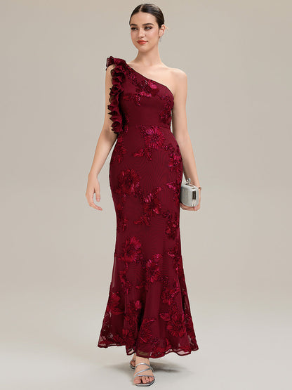 Jacquard Knit Sleeveless Evening Dress