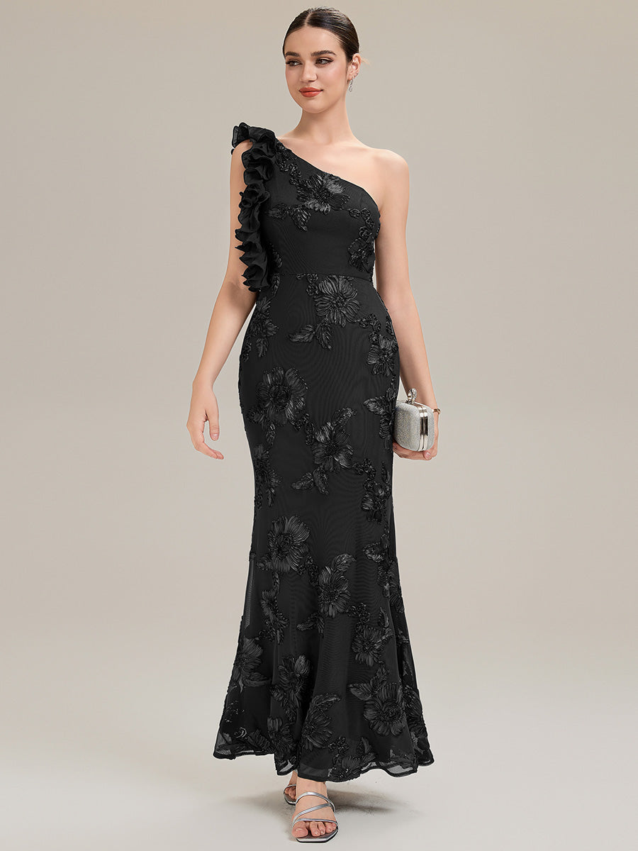 Jacquard Knit Sleeveless Evening Dress