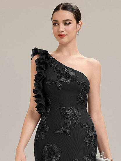 Jacquard Knit Sleeveless Evening Dress