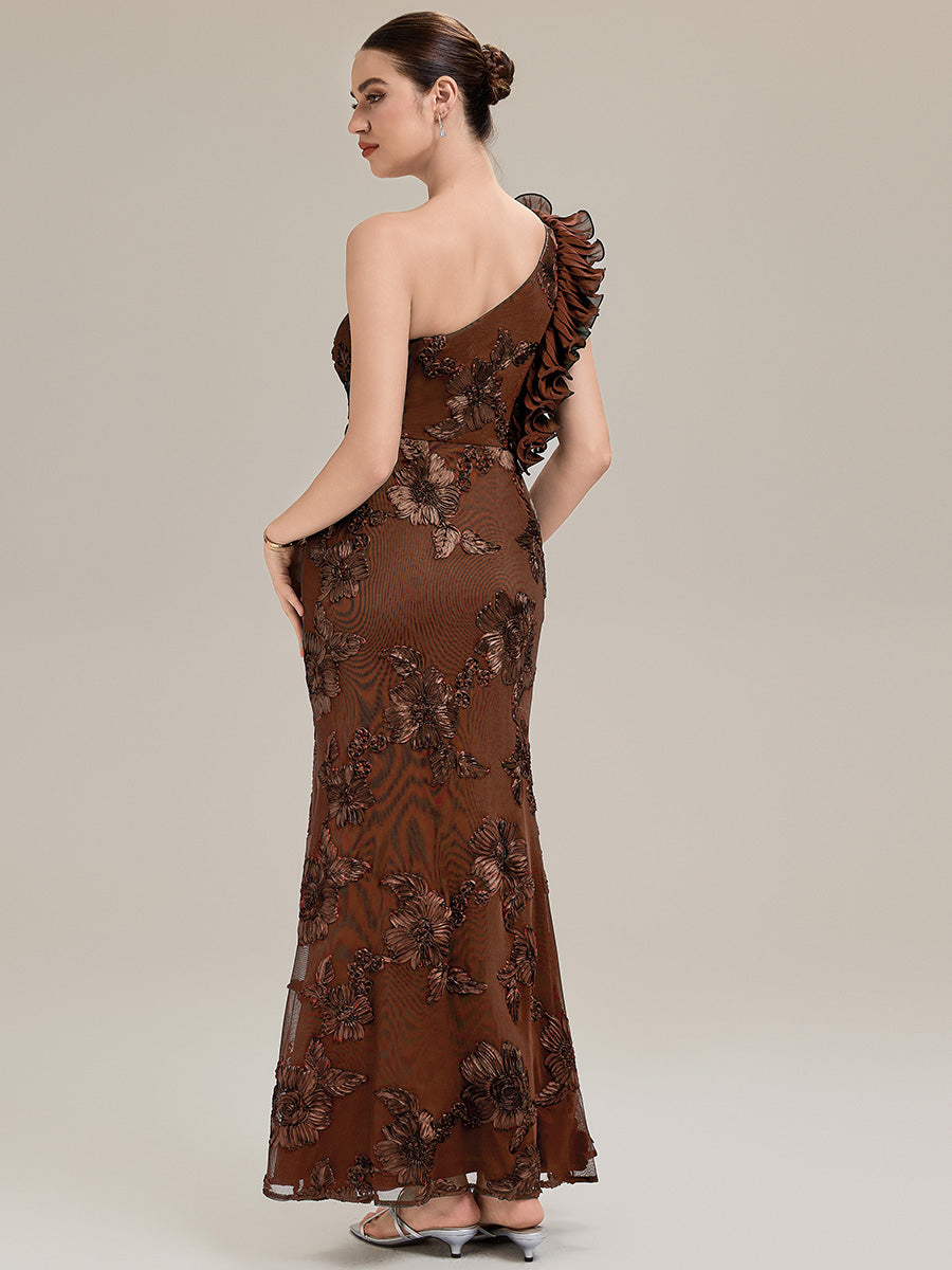 Jacquard Knit Sleeveless Evening Dress