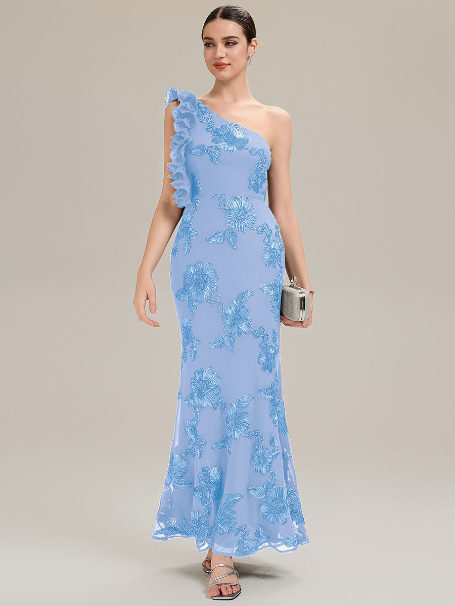 Jacquard Knit Sleeveless Evening Dress