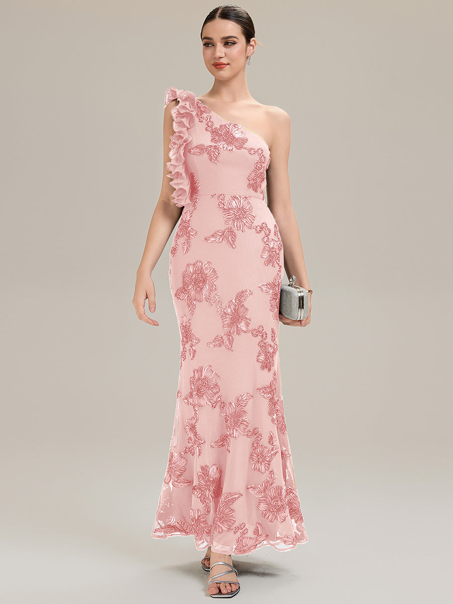 Jacquard Knit Sleeveless Evening Dress