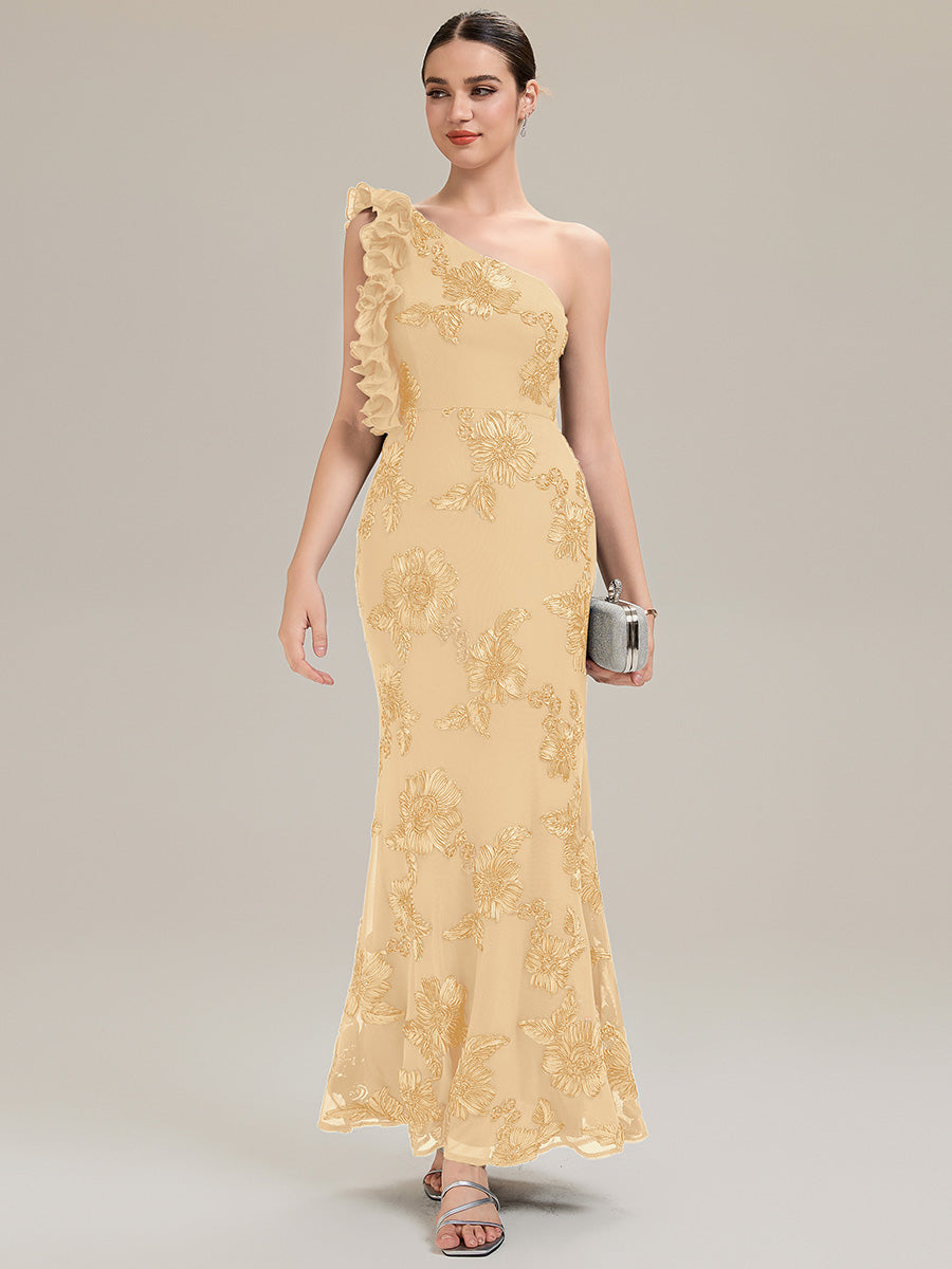 Jacquard Knit Sleeveless Evening Dress