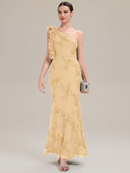 Jacquard Knit Sleeveless Evening Dress