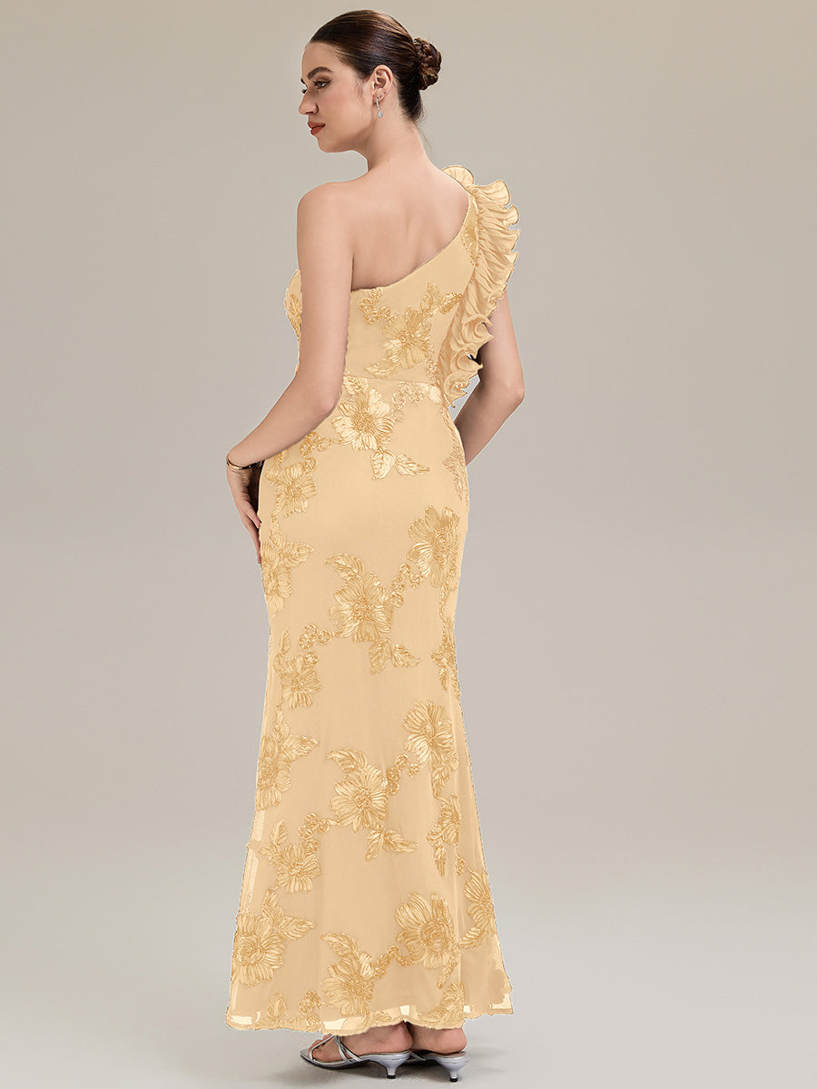 Jacquard Knit Sleeveless Evening Dress