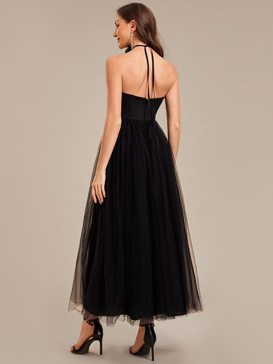 ever AVELINE|Tie-Front Satin Sleeveless Wedding Guest Dress