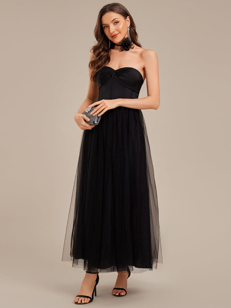ever AVELINE|Tie-Front Satin Sleeveless Wedding Guest Dress