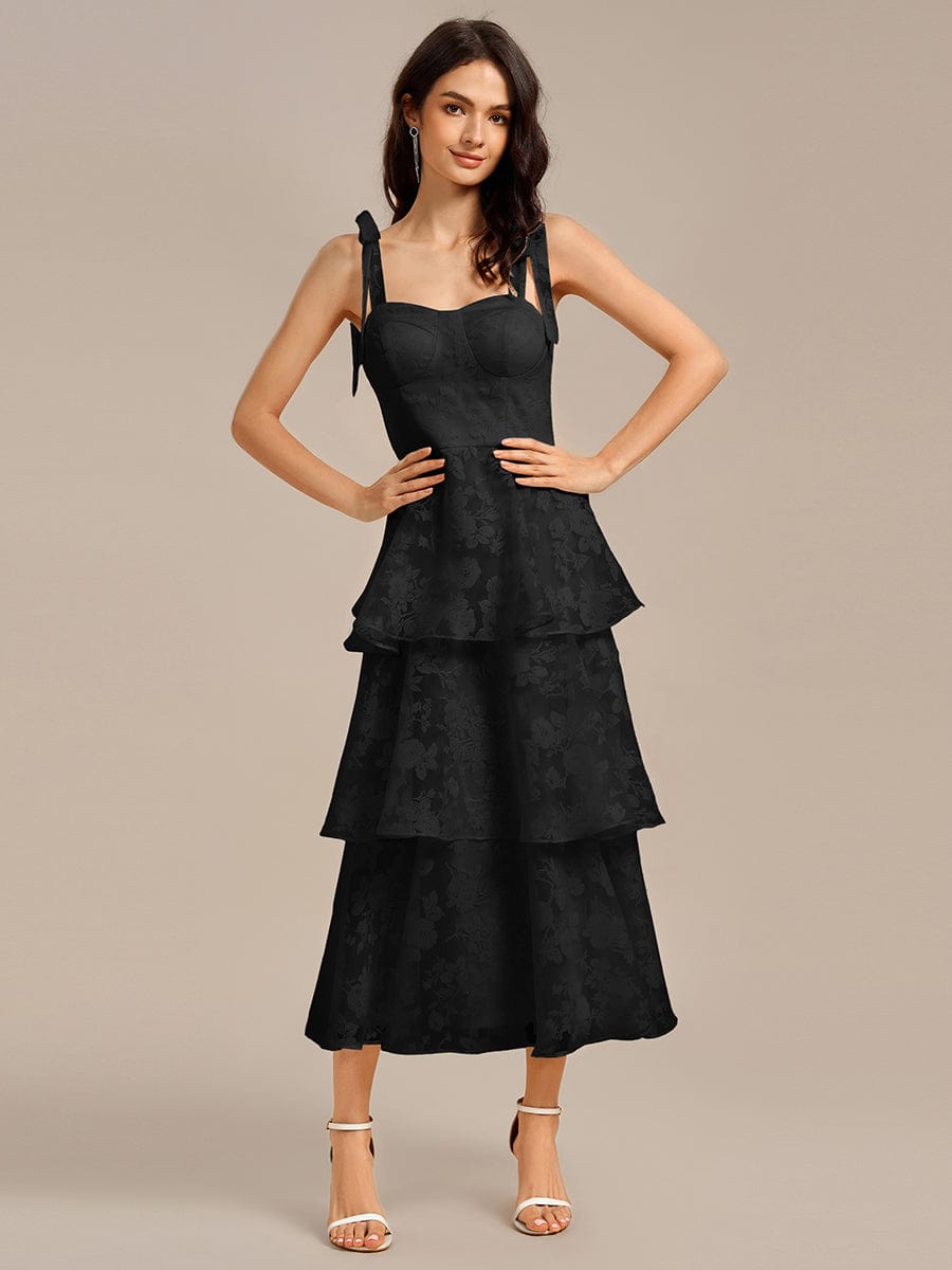 ever CODI|Bow Straps Floral Lace Tiered Dress