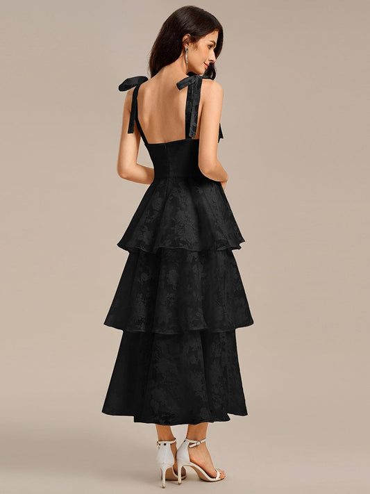 ever CODI|Bow Straps Floral Lace Tiered Dress