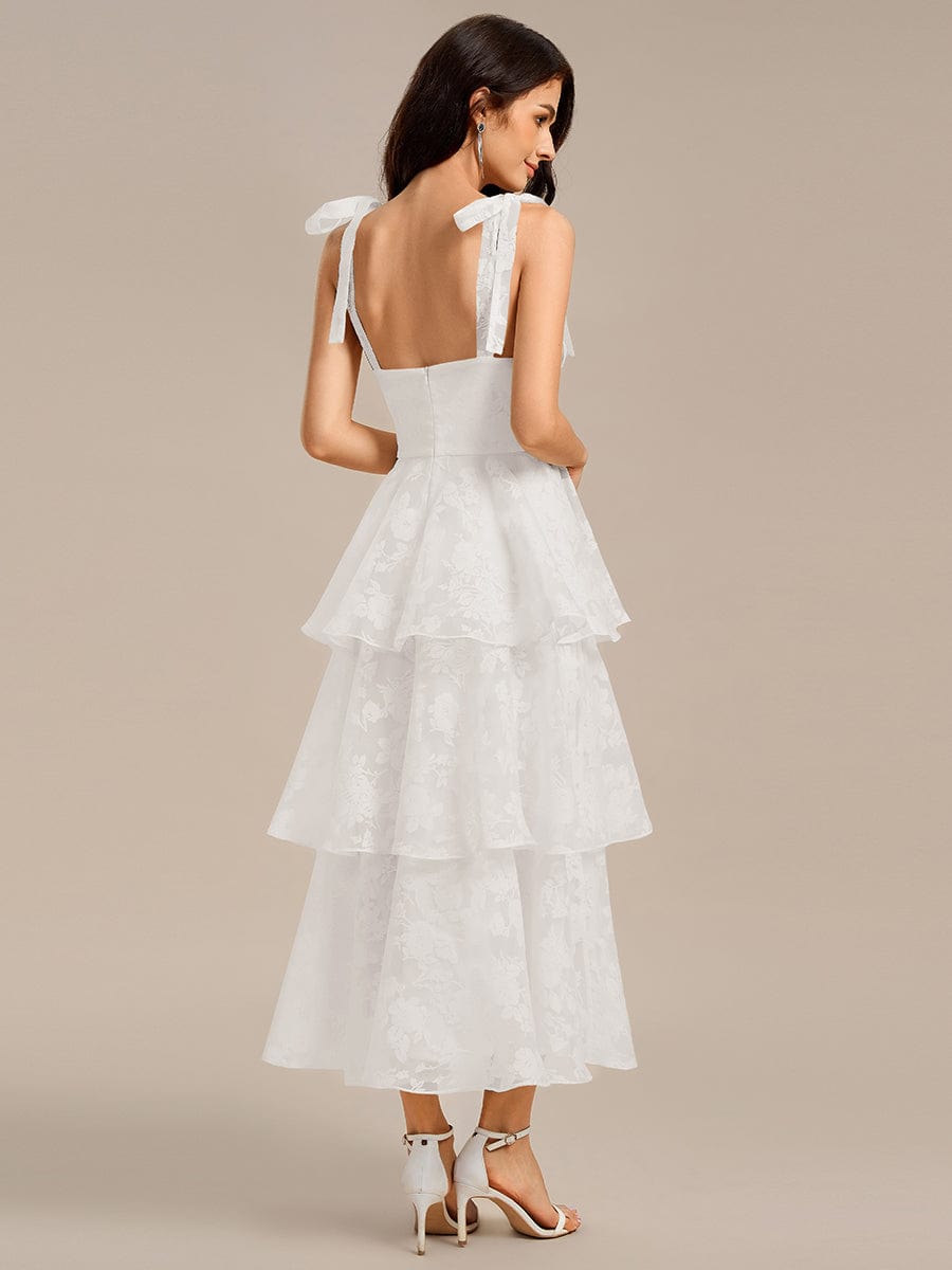 ever CODI|Bow Straps Floral Lace Tiered Dress