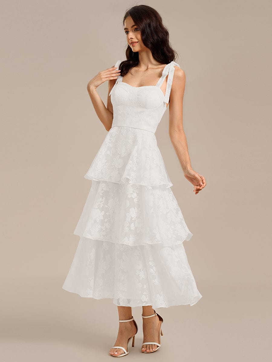 ever CODI|Bow Straps Floral Lace Tiered Dress
