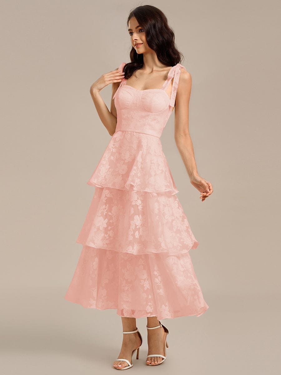 ever CODI|Bow Straps Floral Lace Tiered Dress