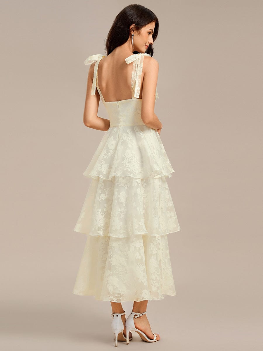 ever CODI|Bow Straps Floral Lace Tiered Dress