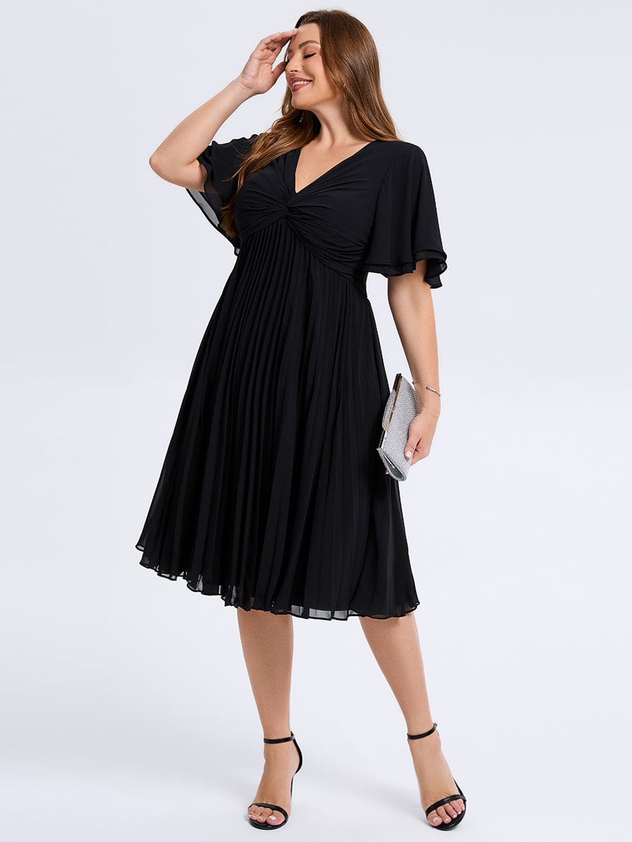 pretty TALIENNE|Plus Size Pleated Chiffon Wedding Guest Dress