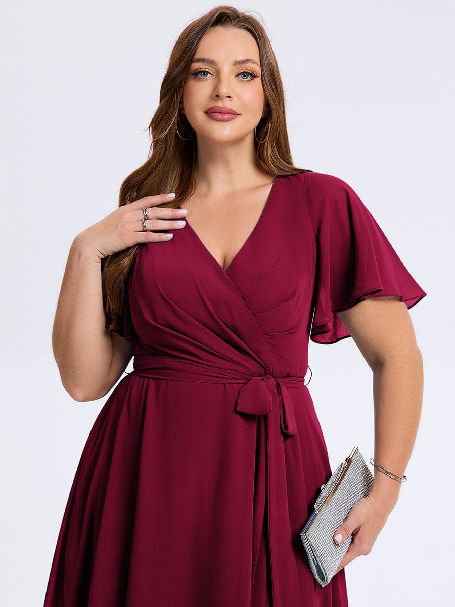 pretty MARISELLE|Plus Size Tie Knot Chiffon Wedding Guest Dress